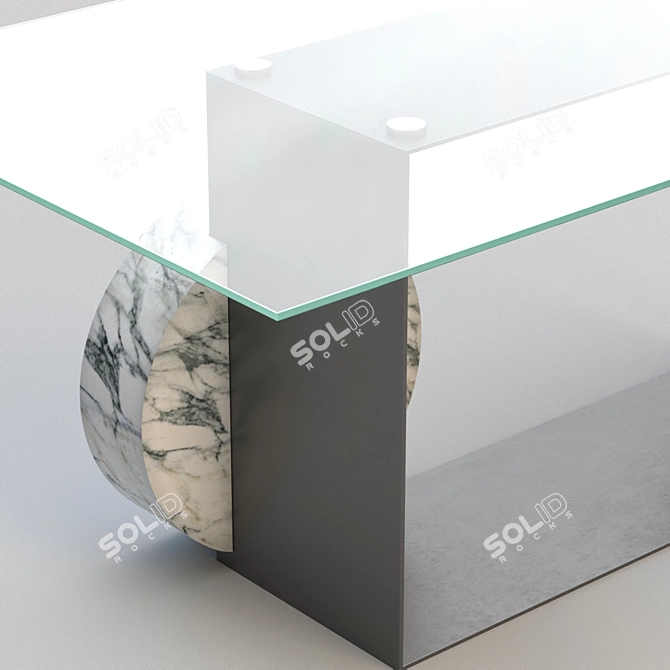 Museum Table: Sleek Steel & Glass 3D model image 3