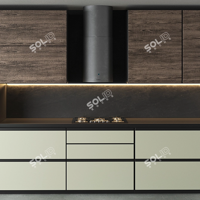 Adaptable Kitchen Set: Oven, Coffee Machine, Cooktop 3D model image 2