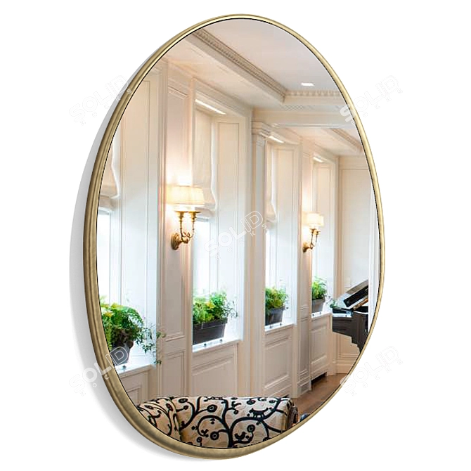 Elegant Elliptical Mirror 3D model image 3