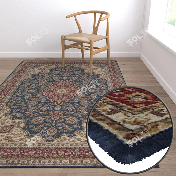 Luxury Carpet Set with High-Quality Textures 3D model image 5