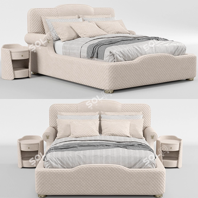 Vision Palladium Bed: Unparalleled Comfort and Style 3D model image 1