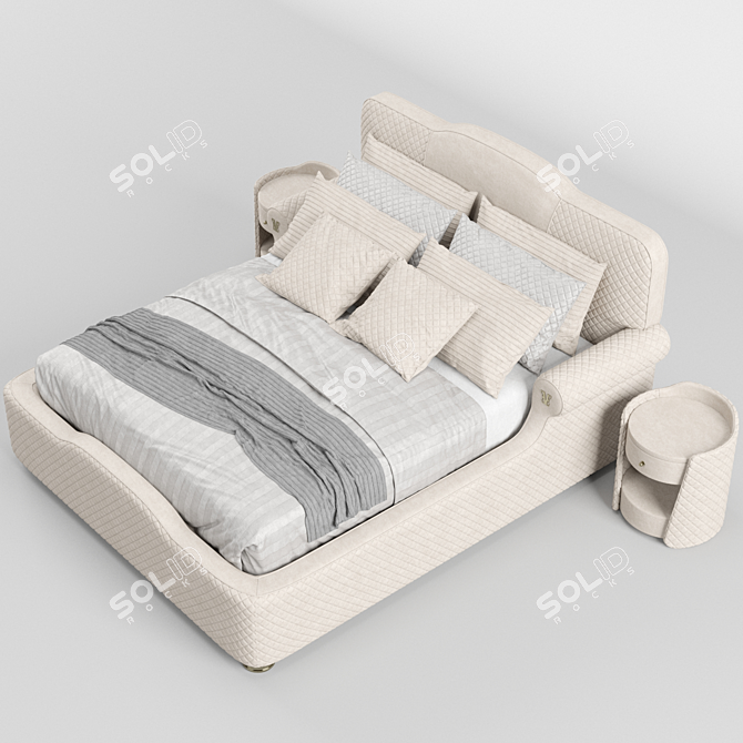 Vision Palladium Bed: Unparalleled Comfort and Style 3D model image 3