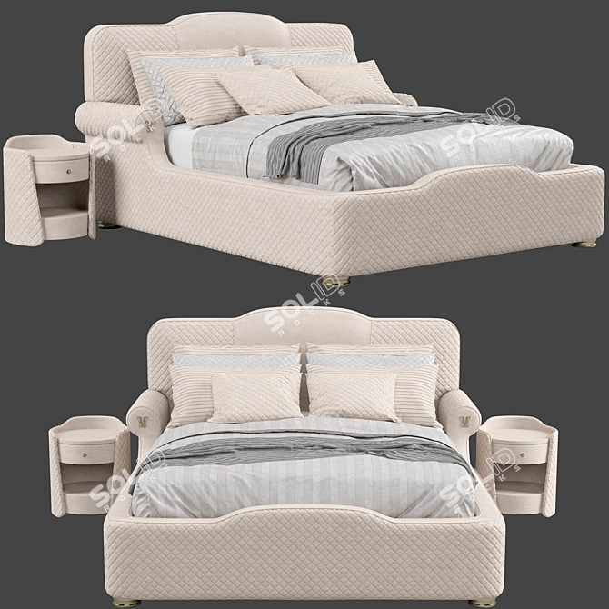 Vision Palladium Bed: Unparalleled Comfort and Style 3D model image 6