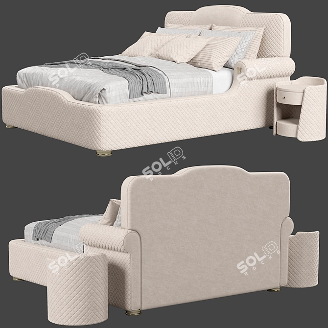 Vision Palladium Bed: Unparalleled Comfort and Style 3D model image 8