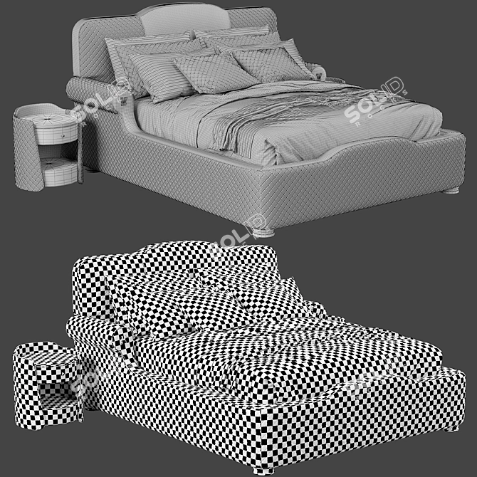 Vision Palladium Bed: Unparalleled Comfort and Style 3D model image 11