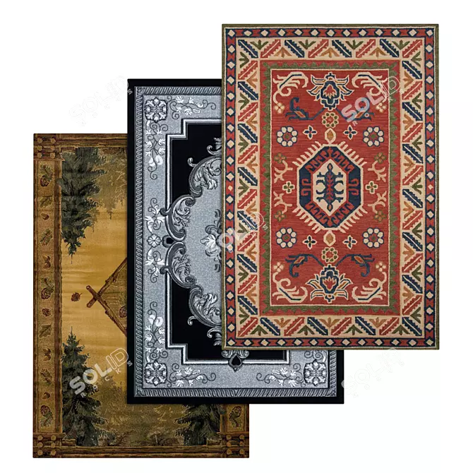 Luxury Carpets Set 3D model image 1