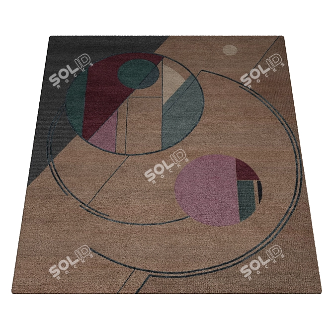 Luxury Red Velvet Rug 3D model image 3