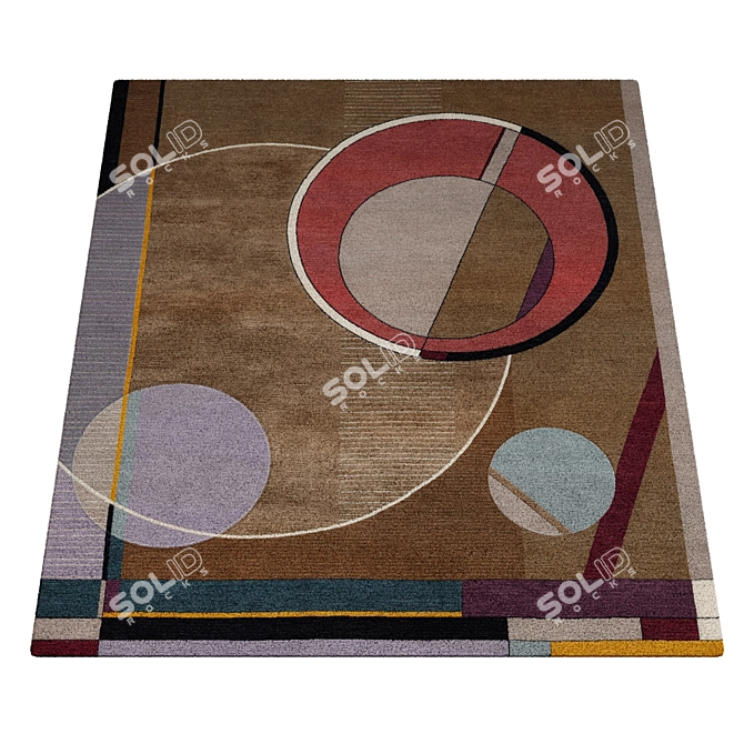 Luxury Red Velvet Rug 3D model image 4