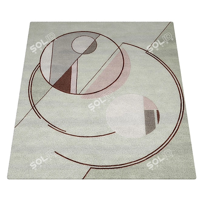 Luxury Red Velvet Rug 3D model image 5