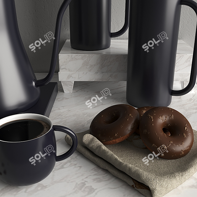 Sleek Electric Kettle Set 3D model image 3