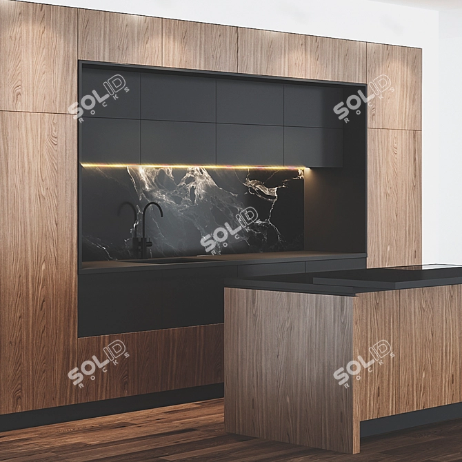 Modern Kitchen Render Model 3D model image 2