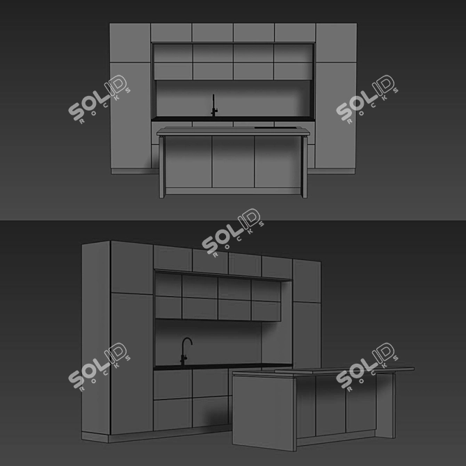 Modern Kitchen Render Model 3D model image 4