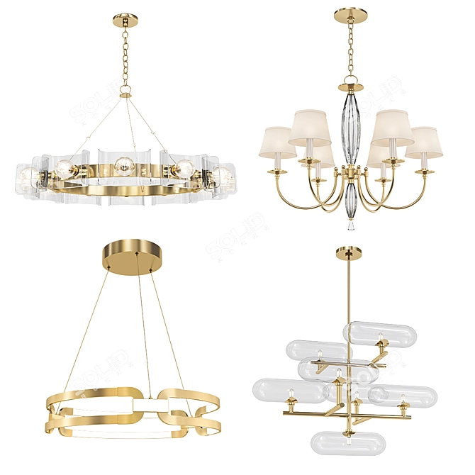 Modern Chandelier Collection 3D model image 1