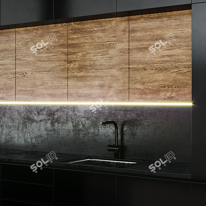 Modern Style Kitchen Model with High-Quality Textures and Models for Rendering 3D model image 4