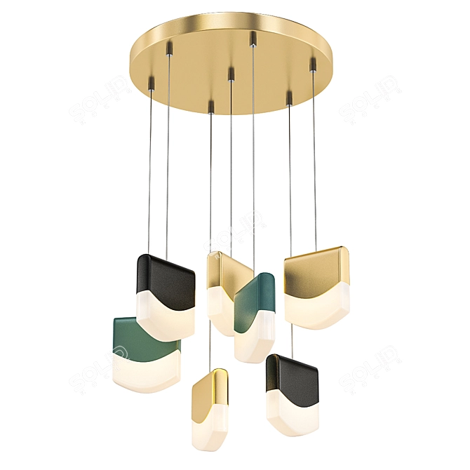 Minimalist Segment Seven Pendant Lights 3D model image 1