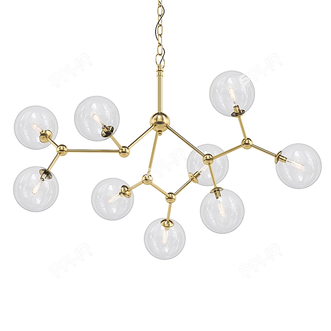 Elegant Branches Chandelier 3D model image 1