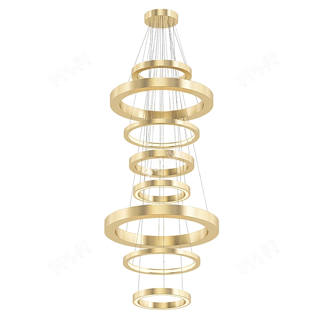 Sleek Ring Pendant Light 3D model image 1