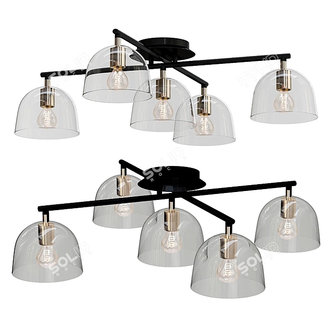 Amadis-CH Copper Ceiling Chandelier 3D model image 1