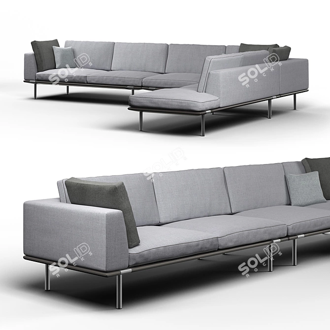 Elegant Modular Koi Sofa 3D model image 1