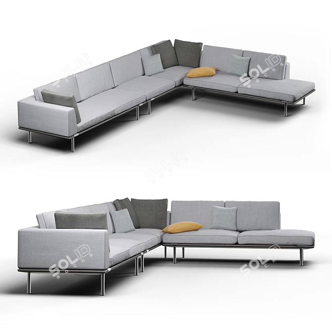 Elegant Modular Koi Sofa 3D model image 2