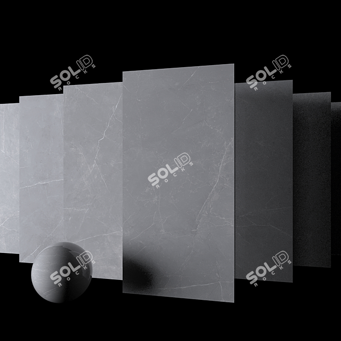 Sterlina Gray Marble Set - High Quality Multi-Texture Tiles 3D model image 2