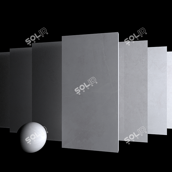 Sterlina Silver Marble Set: Multi-Texture, High Definition, 3D Model 3D model image 3