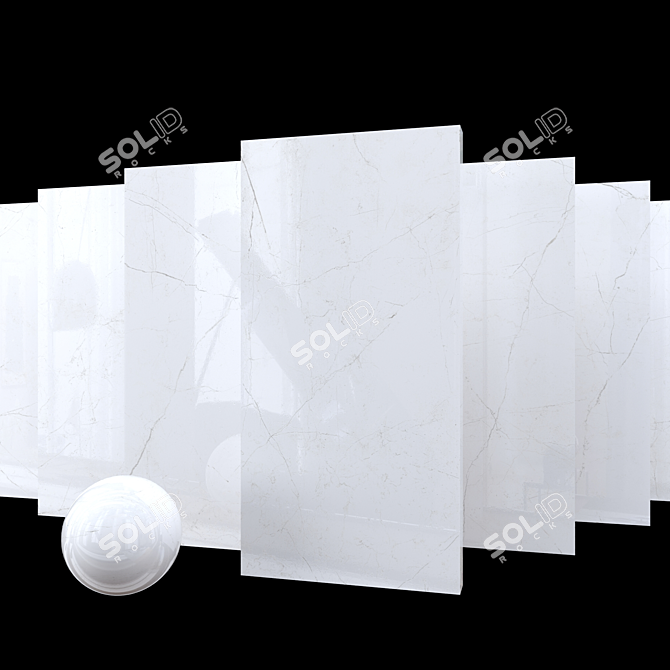 Sterlina White Marble Set: Elegant and Durable 3D model image 1