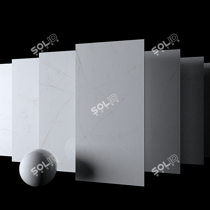 Sterlina White Marble Set: Elegant and Durable 3D model image 2