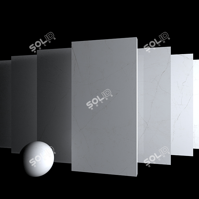 Sterlina White Marble Set: Elegant and Durable 3D model image 3