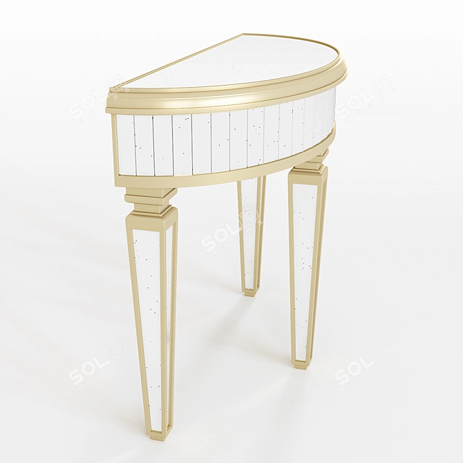 ArtevaLuce Mica Console: Elegant Gold Mirror 3D model image 2