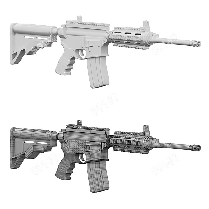 Tactical M4A1 Assault Rifle 3D model image 2