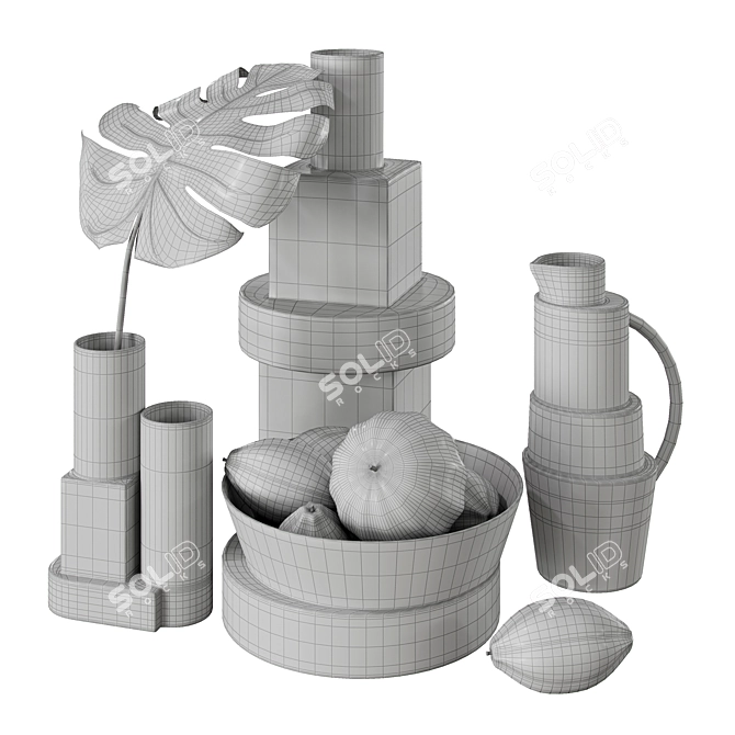 TomDixon Block Set - Minimalist Tableware 3D model image 4