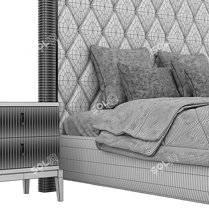 Cavio Casa Gatsby Bed with Sydney Bedside Table 3D model image 5