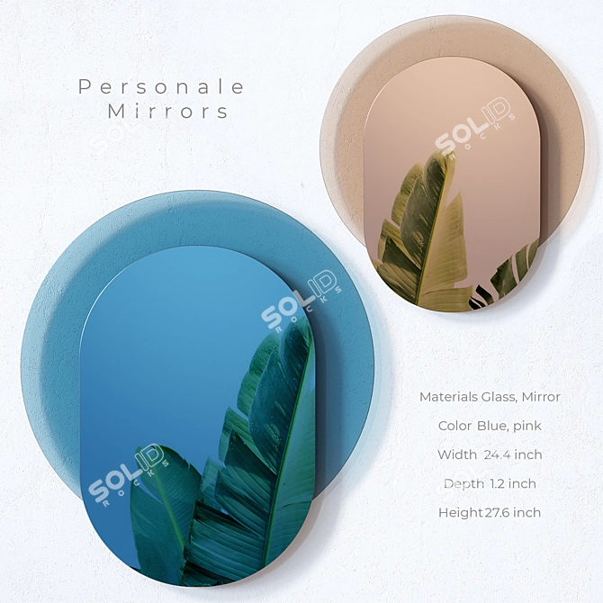 Tone-On-Tone Handmade Mirrors 3D model image 1