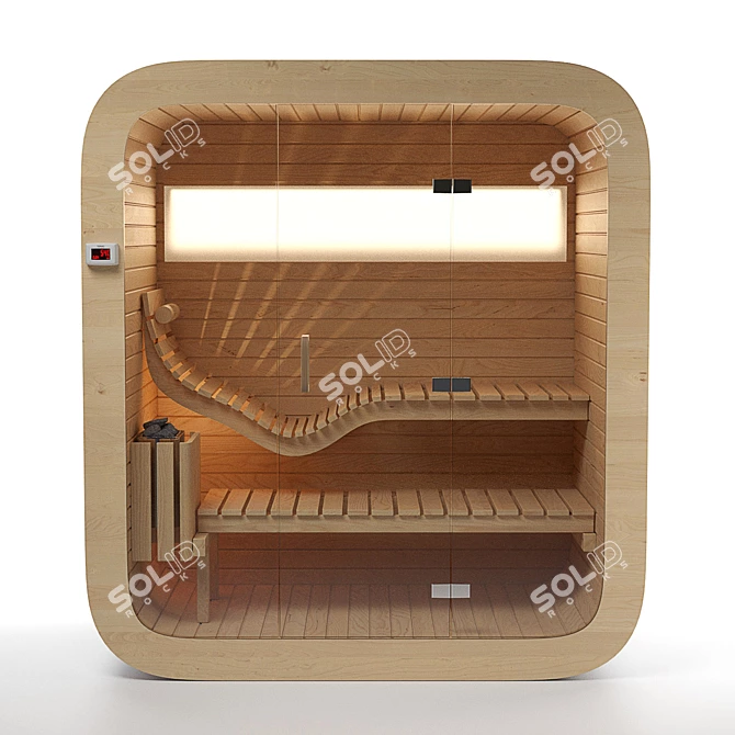 Finnish Sauna Sunrans: Compact & Superior 3D model image 2