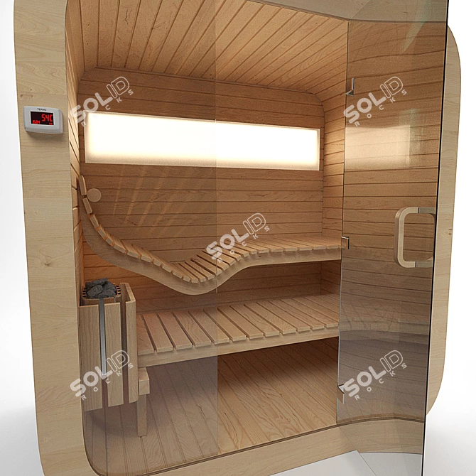 Finnish Sauna Sunrans: Compact & Superior 3D model image 5