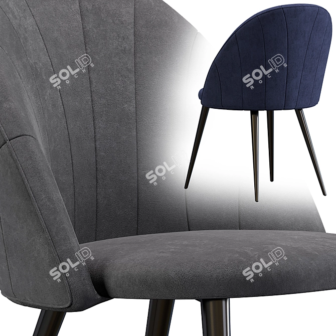 Parisian Velvet Chair 3D model image 2