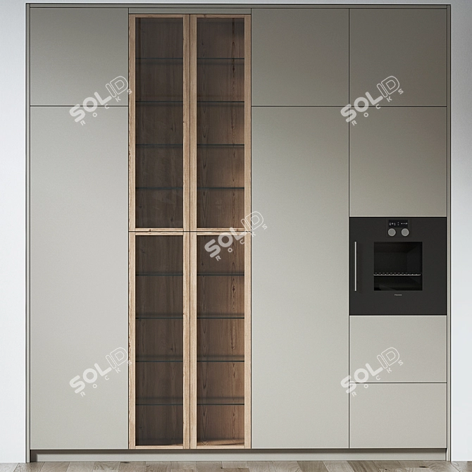 Modern Kitchen Cabinet 3D Model 3D model image 2