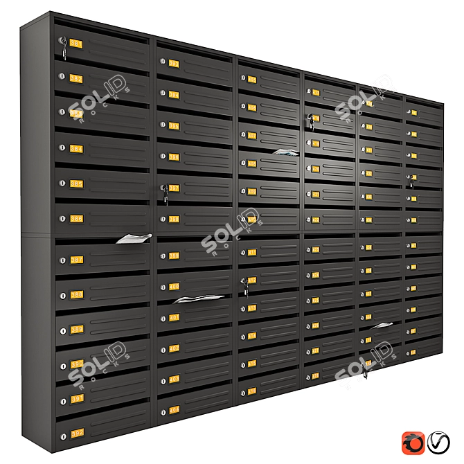 Wall Mounted Mailbox - Stylish and Functional 3D model image 1