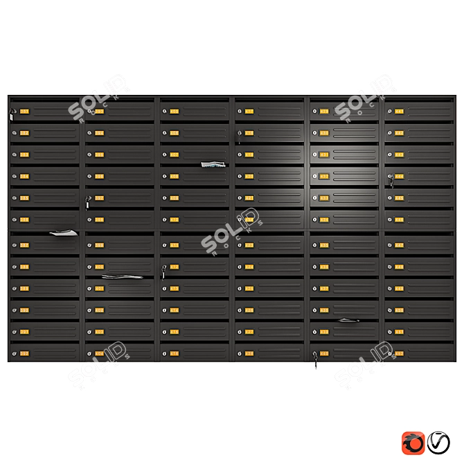 Wall Mounted Mailbox - Stylish and Functional 3D model image 2