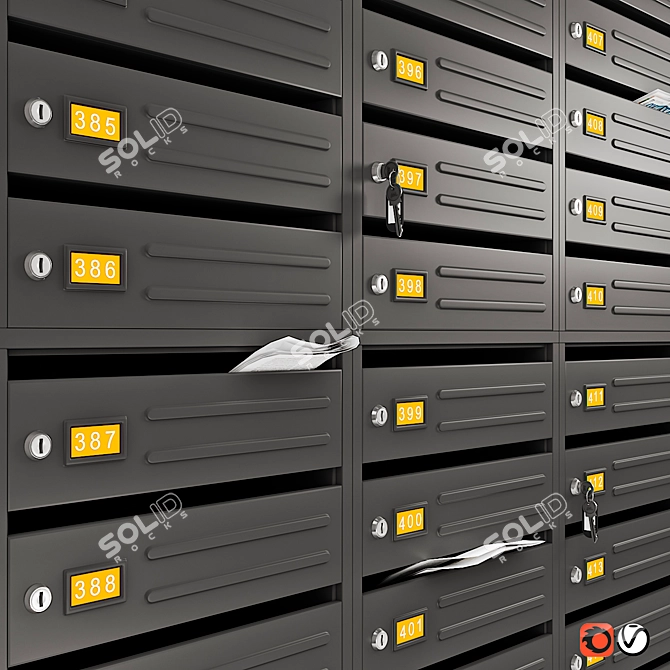 Wall Mounted Mailbox - Stylish and Functional 3D model image 3