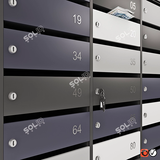 Title: Modern Wall-mounted Mailbox 3D model image 2