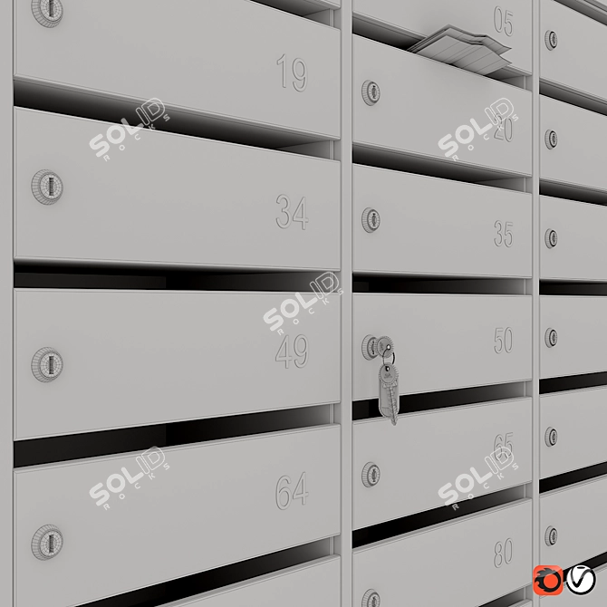 Title: Modern Wall-mounted Mailbox 3D model image 3