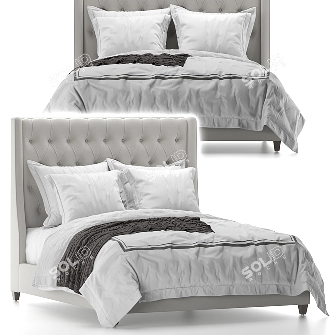 - Luxury Devereaux Tufted Bed
- Elegant Arhaus Devereaux Bed
- Opulent Tufted 3D model image 1