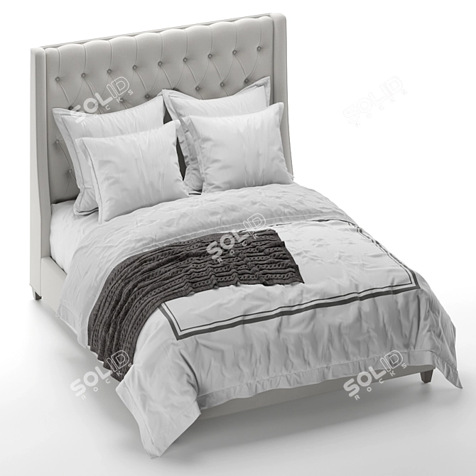 - Luxury Devereaux Tufted Bed
- Elegant Arhaus Devereaux Bed
- Opulent Tufted 3D model image 2