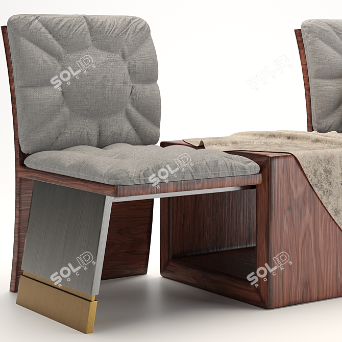 Fabric Love Chair: Stylish and Comfortable 3D model image 3