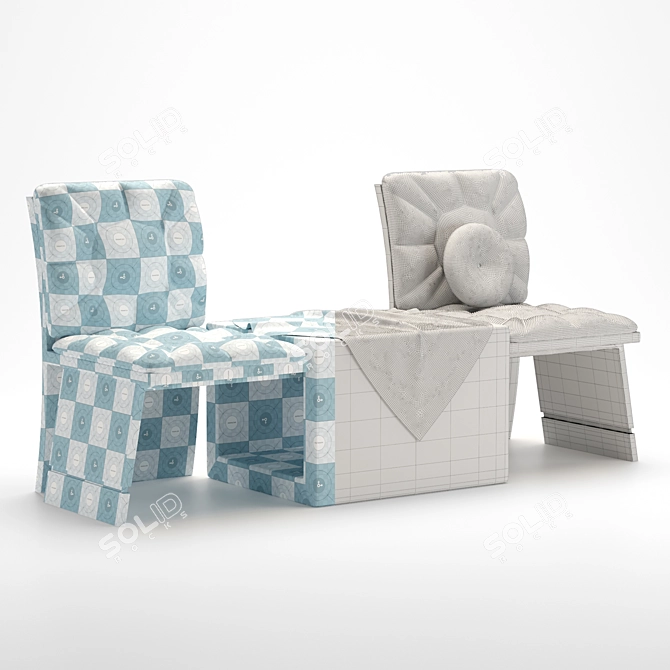 Fabric Love Chair: Stylish and Comfortable 3D model image 15
