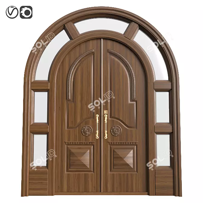 Elegant Grandeur Big Classic Door 3D model image 1