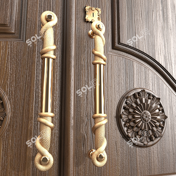 Elegant Grandeur Big Classic Door 3D model image 2