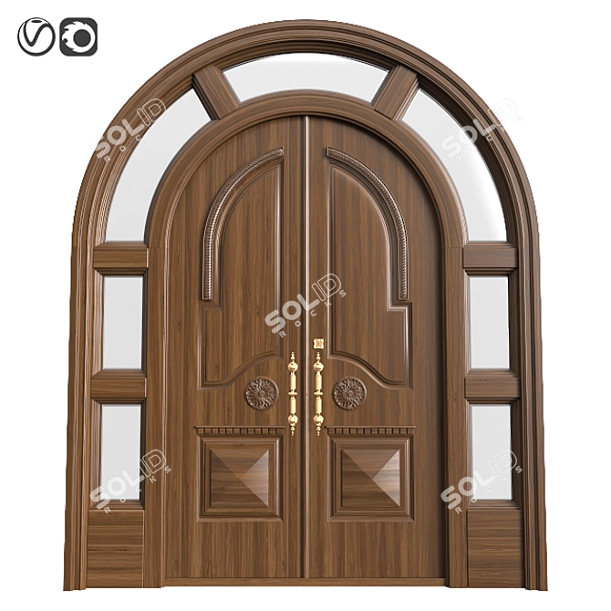 Elegant Grandeur Big Classic Door 3D model image 4